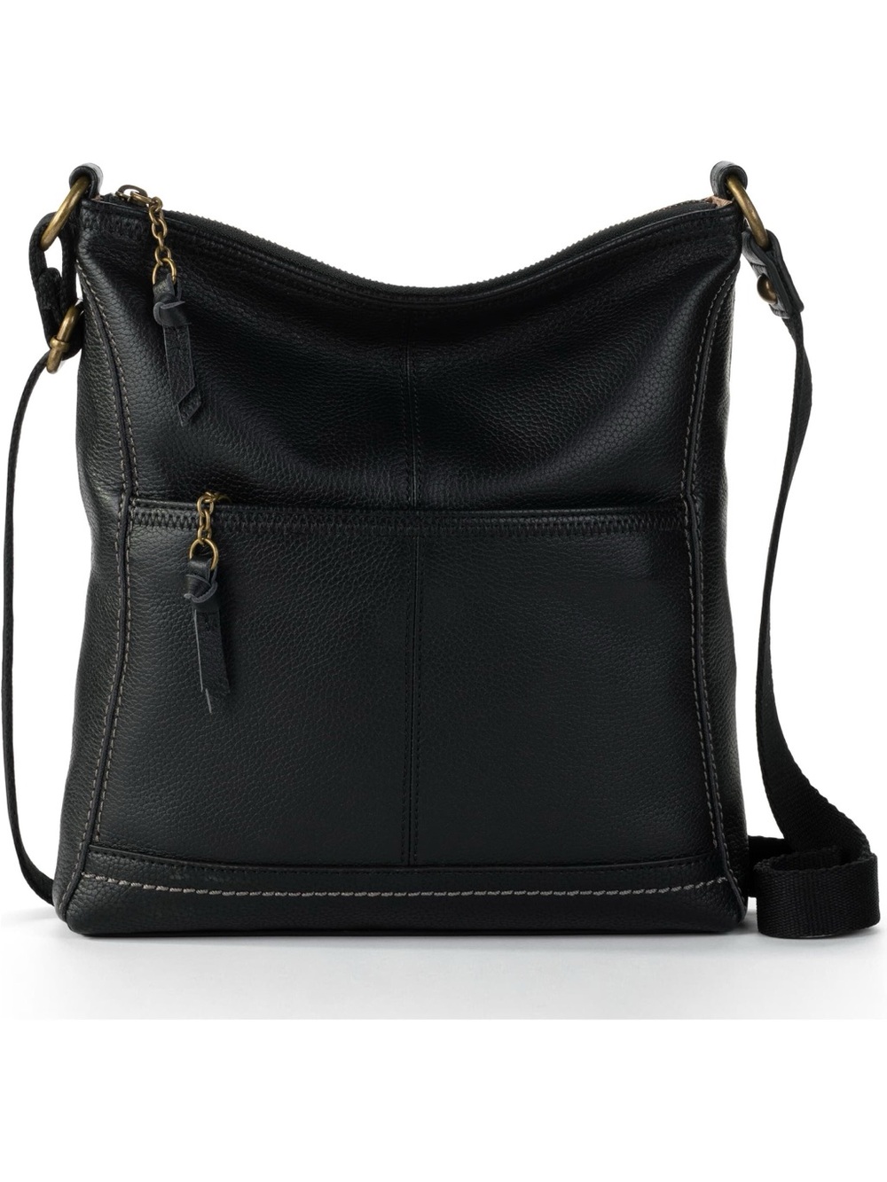 THE SAK GEN LEATHER CROSSBODY BAG PURSE BOHO BLACK